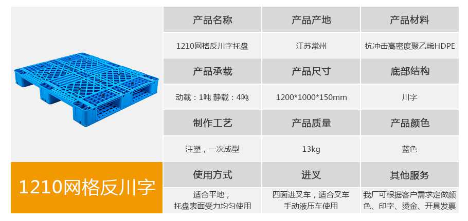 星空网页版
塑业1210网格反川字塑料托盘