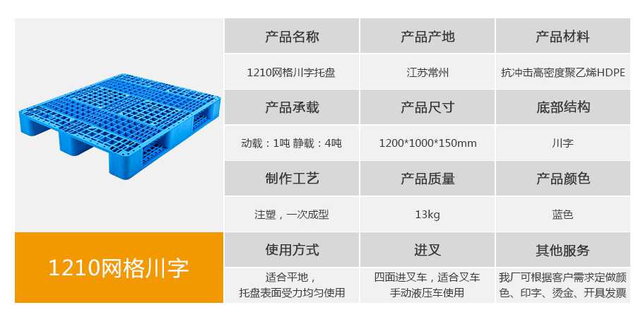 星空网页版
塑业1210网格川字塑料托盘13kg
