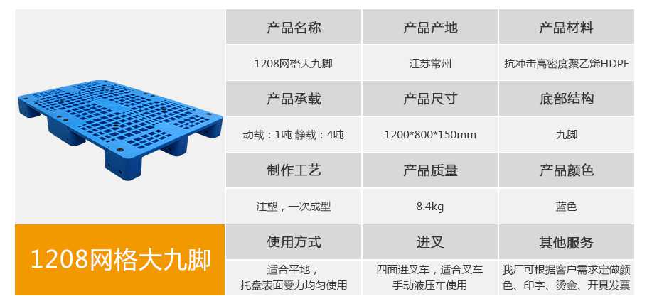 星空网页版
塑业1208网格大九脚塑料托盘