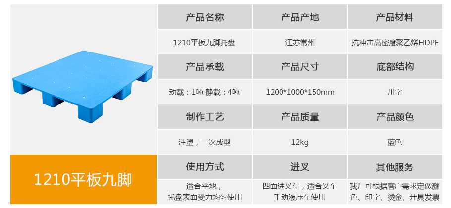 星空网页版
塑业1210平板九脚塑料托盘