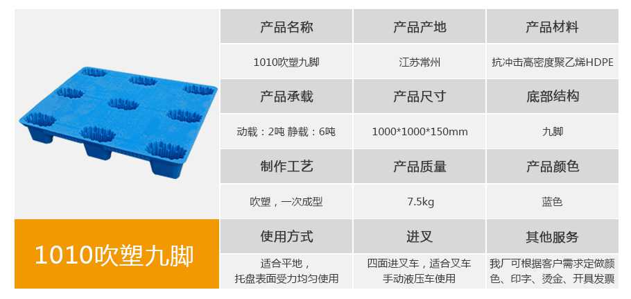星空网页版
塑业1010九脚吹塑托盘