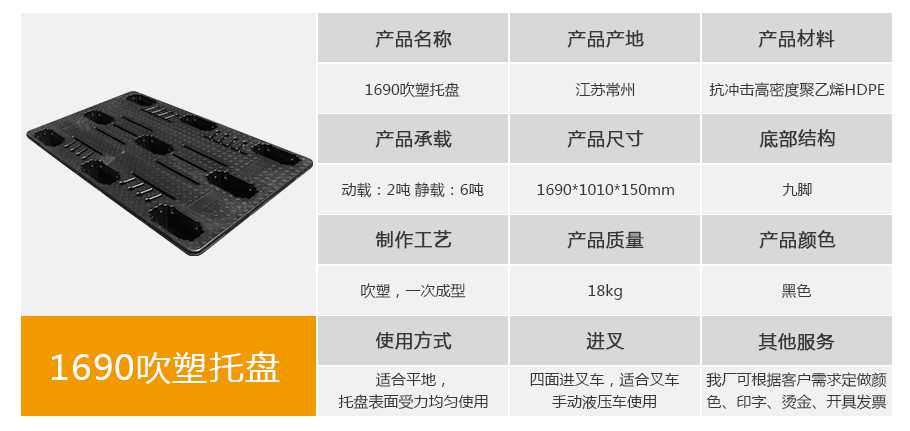 星空网页版
塑业1690九脚吹塑托盘