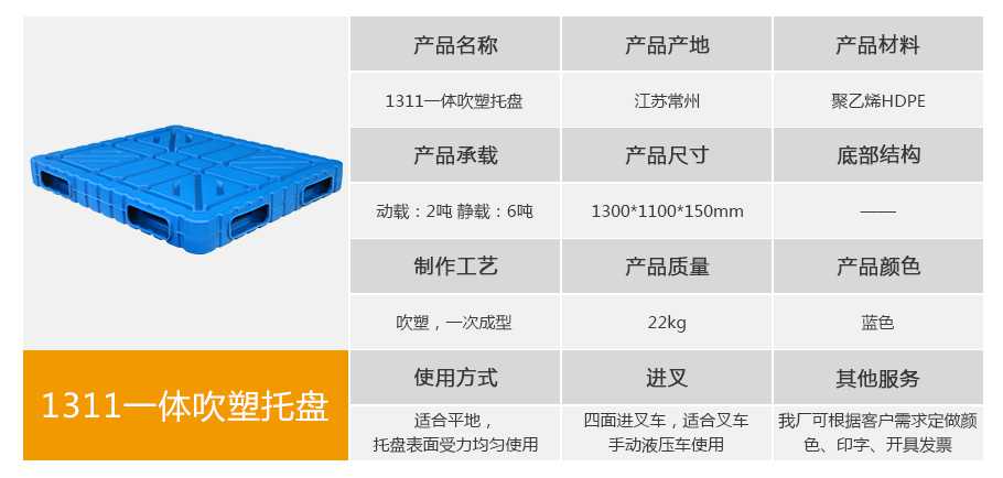 星空网页版
塑业1311一体成型吹塑托盘