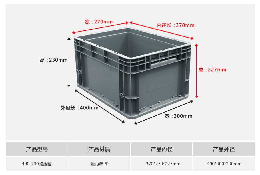 星空网页版
塑业400-230塑料物流箱