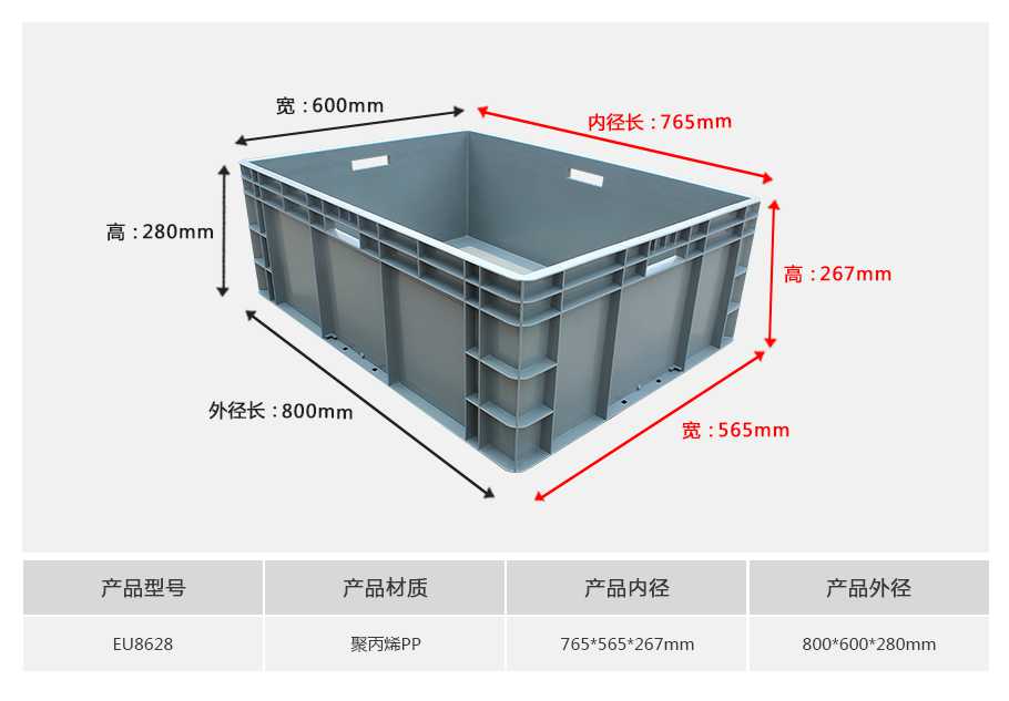 星空网页版
塑业EU8628塑料物流箱
