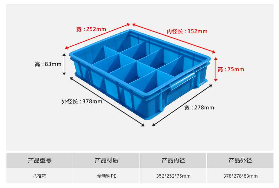 星空网页版
塑业八格塑料周转箱