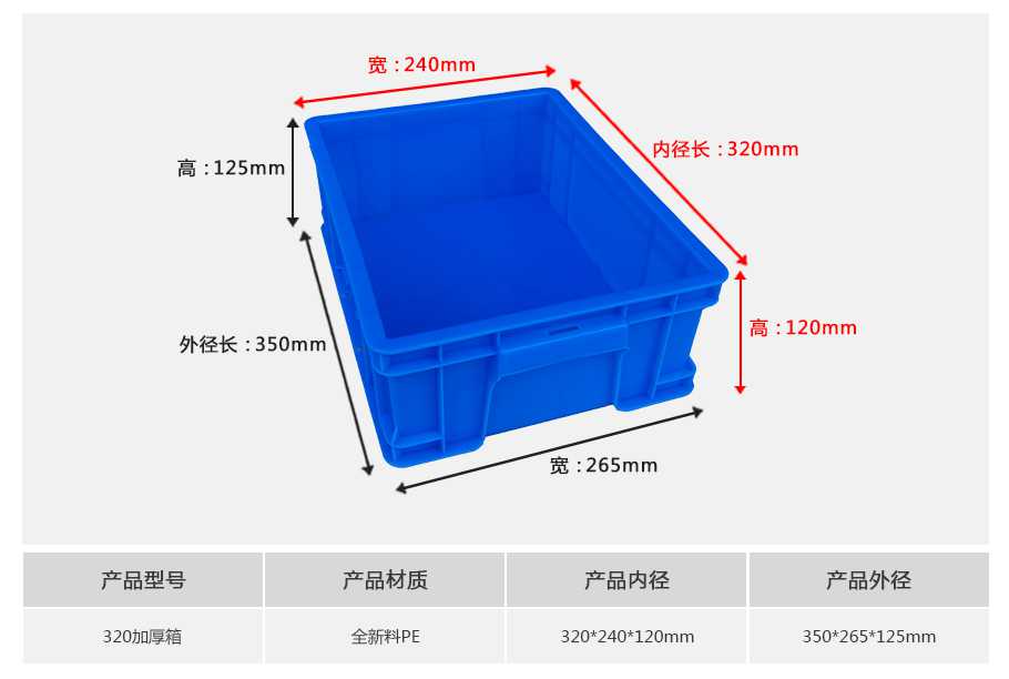 星空网页版
塑业320塑料周转箱厚箱