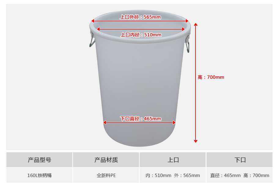 星空网页版
塑业160L塑料铁柄桶