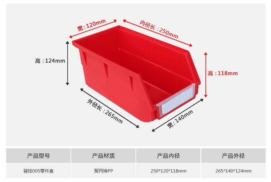 星空网页版
塑业B5背挂式塑料零件盒